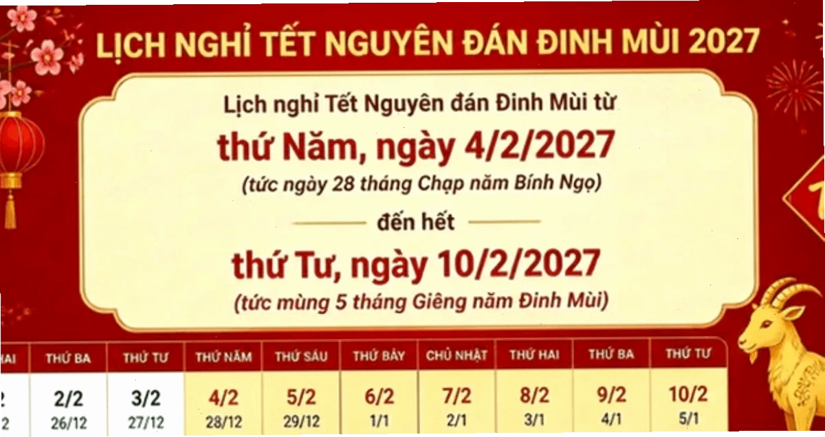 lịch nghỉ tết 2027 của công nhân tại nhà máy